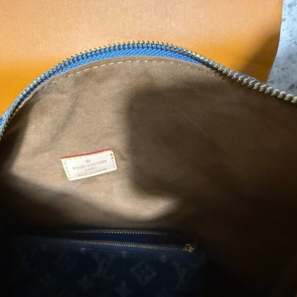 Top Quality Large Denim Fashion Crossbody with Real Leather and Matching Pouch! - Picture 3 of 7